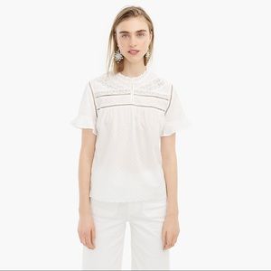 J. Crew Point Sur Ruffle Sleeve Top